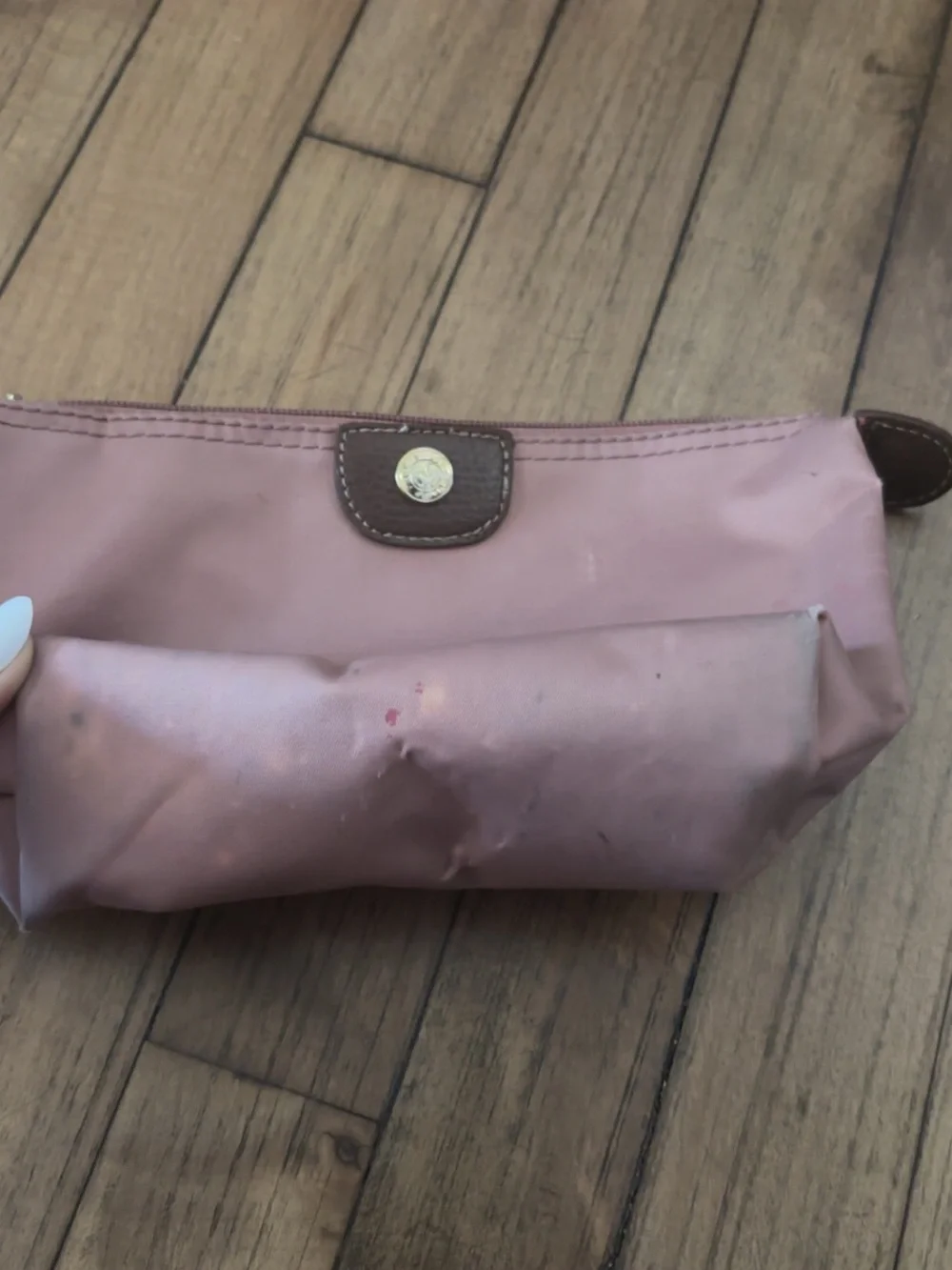 Longchamp Pink Pouch Cosmetic Bag - Small Travel Organizer